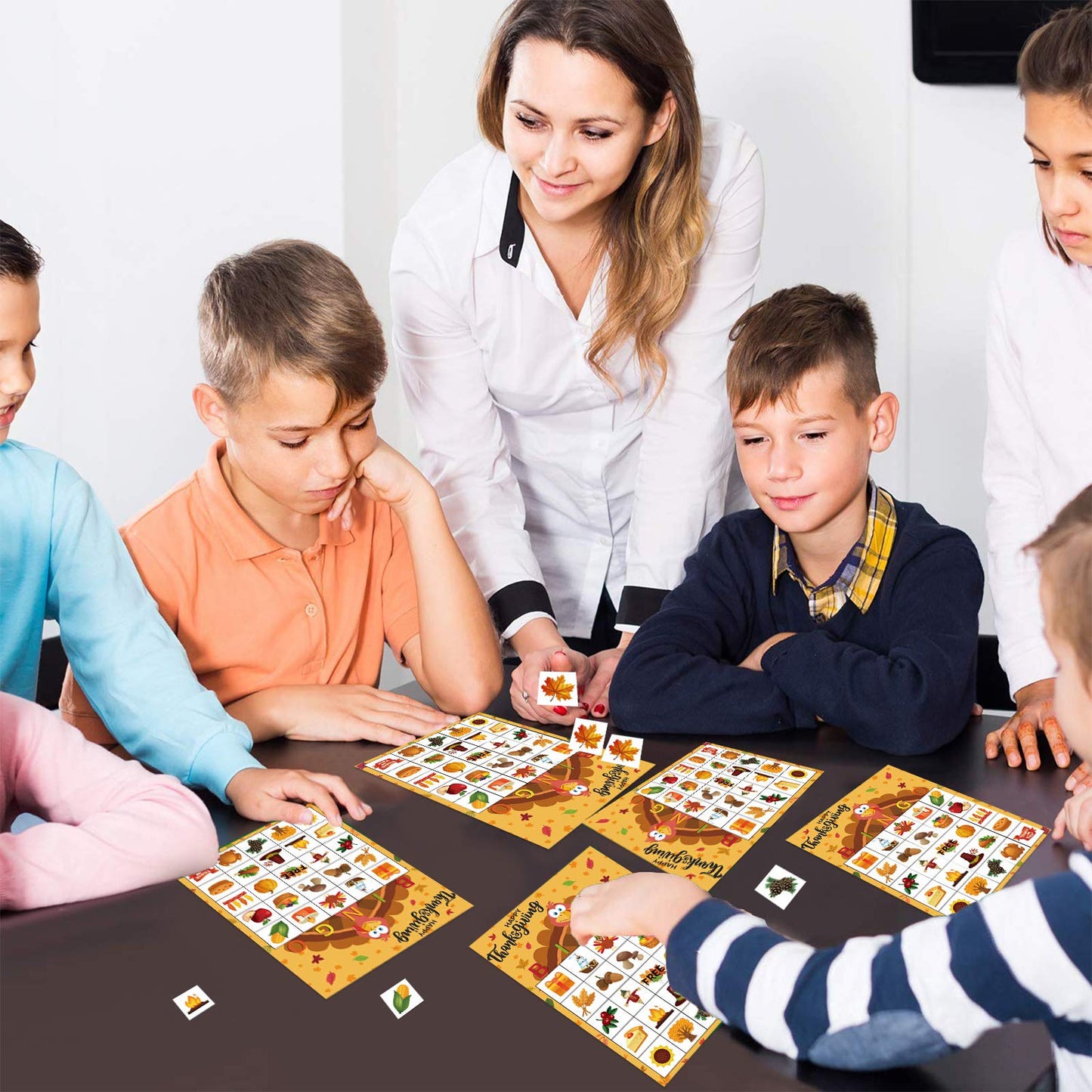Happy Storm Thanksgiving Games for Kids, Bingo Cards 24 Players Thanksgiving Crafts for Kids Fall Festival Games Friendsgiving Party Favors Supplies Activities Gifts