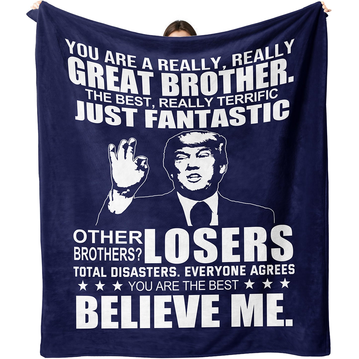 Ebmdsia Gifts for Brother Blanket, Brother Birthday Gifts from Sister, Fathers Day Christmas Birthday Gift for Brothers Adult, Big Brothers Gifts Throw Blanket 60"X50"