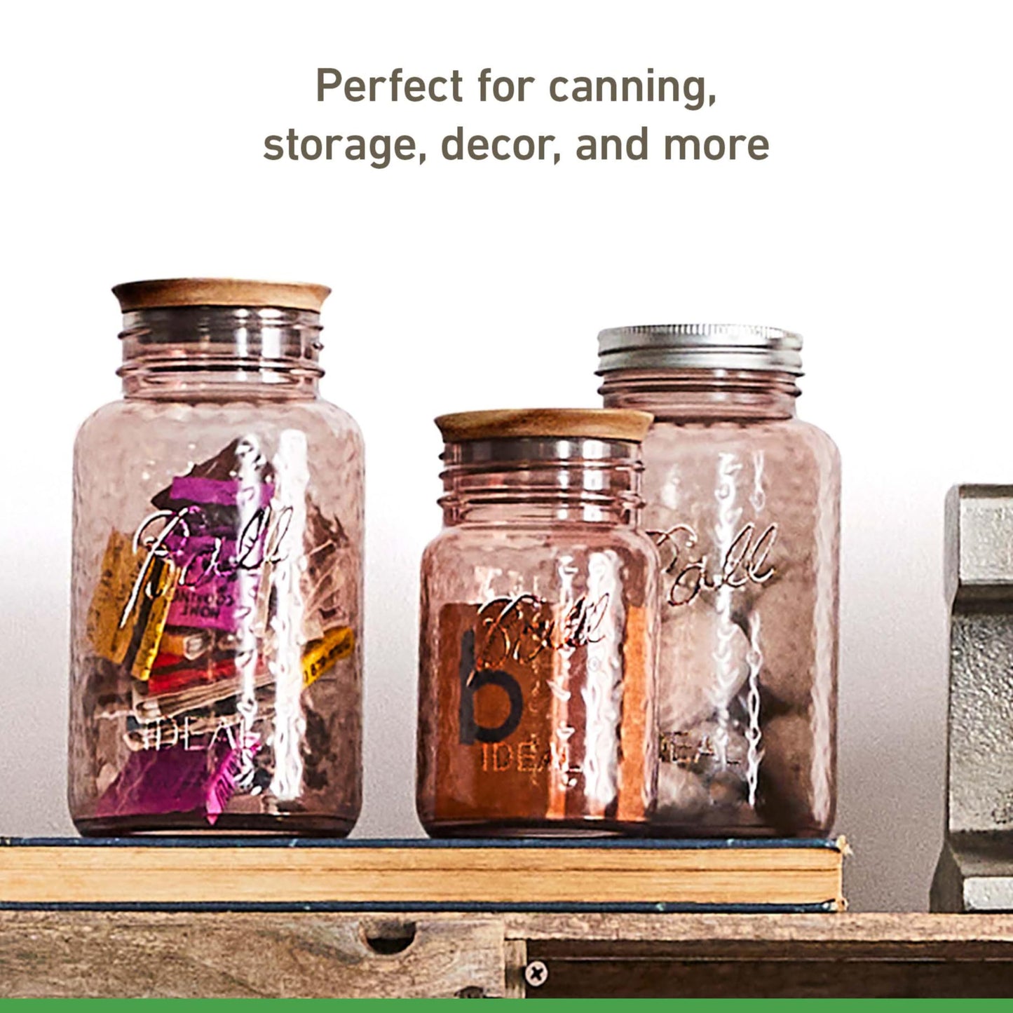 Ball Jar Rose Vintage Regular Mouth Quart Canning Jars, 4-Pack, 4 Pack