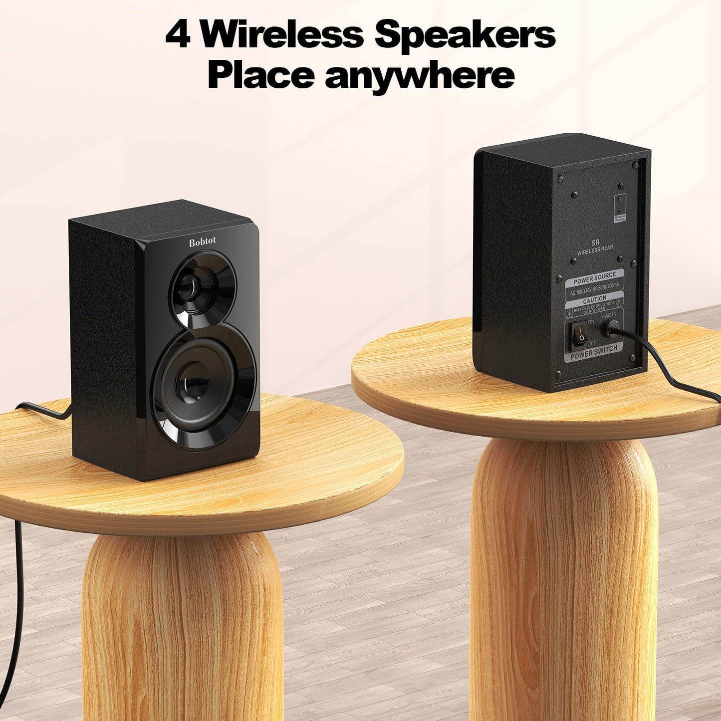 Bobtot Wireless Surround Sound System Home Theater System, 1000W Surround Speakers 8" Subwoofer 5.1/2.1 Channel Deep Bass with ARC Optical Bluetooth Karaoke Input