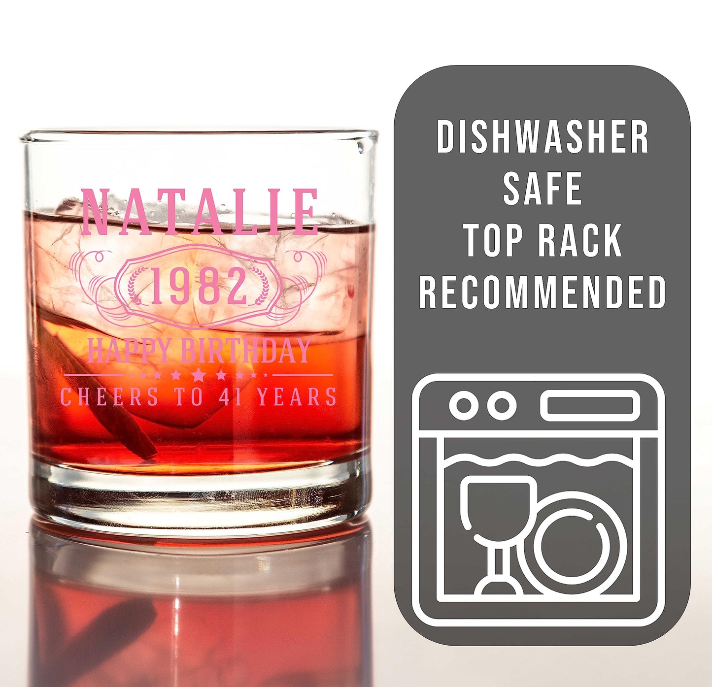 Personalized Printed 11oz Whiskey Glass–Customized Gifts for Men Him, Father’s Day, Custom Name Cocktail Cup, Happy Birthday Gift Idea for Dad Brother Adult Son, Turning Years Old Bday Party, Bernard