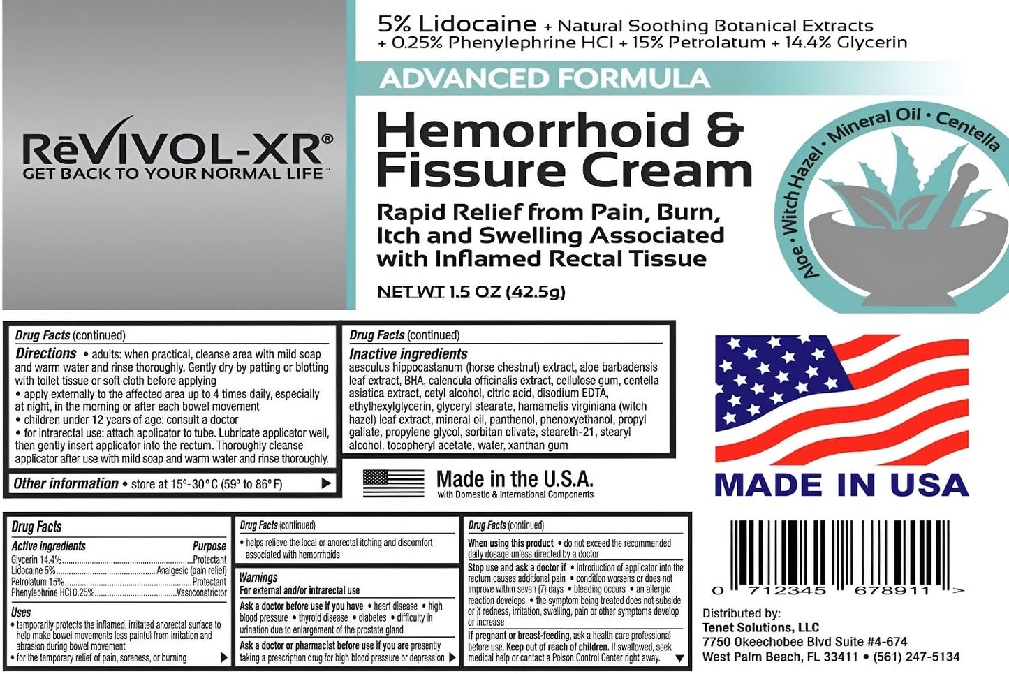 Advanced Hemorrhoid Treatment. 5% Lidocaine + Shrinks + Protects Skin + Aloe + Witch Hazel + Botanicals, External & Internal Use. Most Complete OTC Ointment & Fissure Cream, Fast Relief, Made in USA.