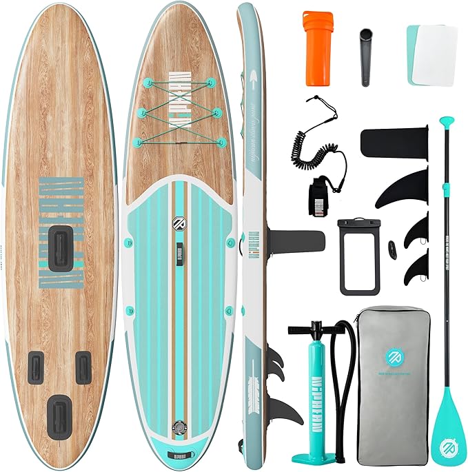 Niphean Inflatable Stand Up Paddle Board with SUP Accessories, Anti-Slip EVA Deck, 10’6’’ Inflatable Paddle Boards for Adu...