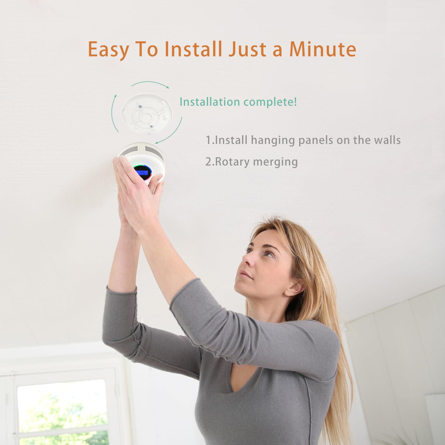 10-Year Battery Smoke and Carbon Monoxide Detector, 2-in-1 Smoke CO Alarm with Digital Display, Reliable Fire and CO Alarm for Home, Bedroom, Kitchen (6 Pack)