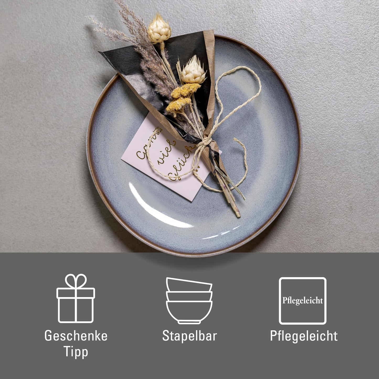 Like. By Villeroy and Boch – Lave Beige Shallow Bowl, 11 x 10.75 x 1.75 in, Beautiful Bowl Made From Stoneware For Side dishes and Larger Meals, Dishwasher and Microwave-Safe