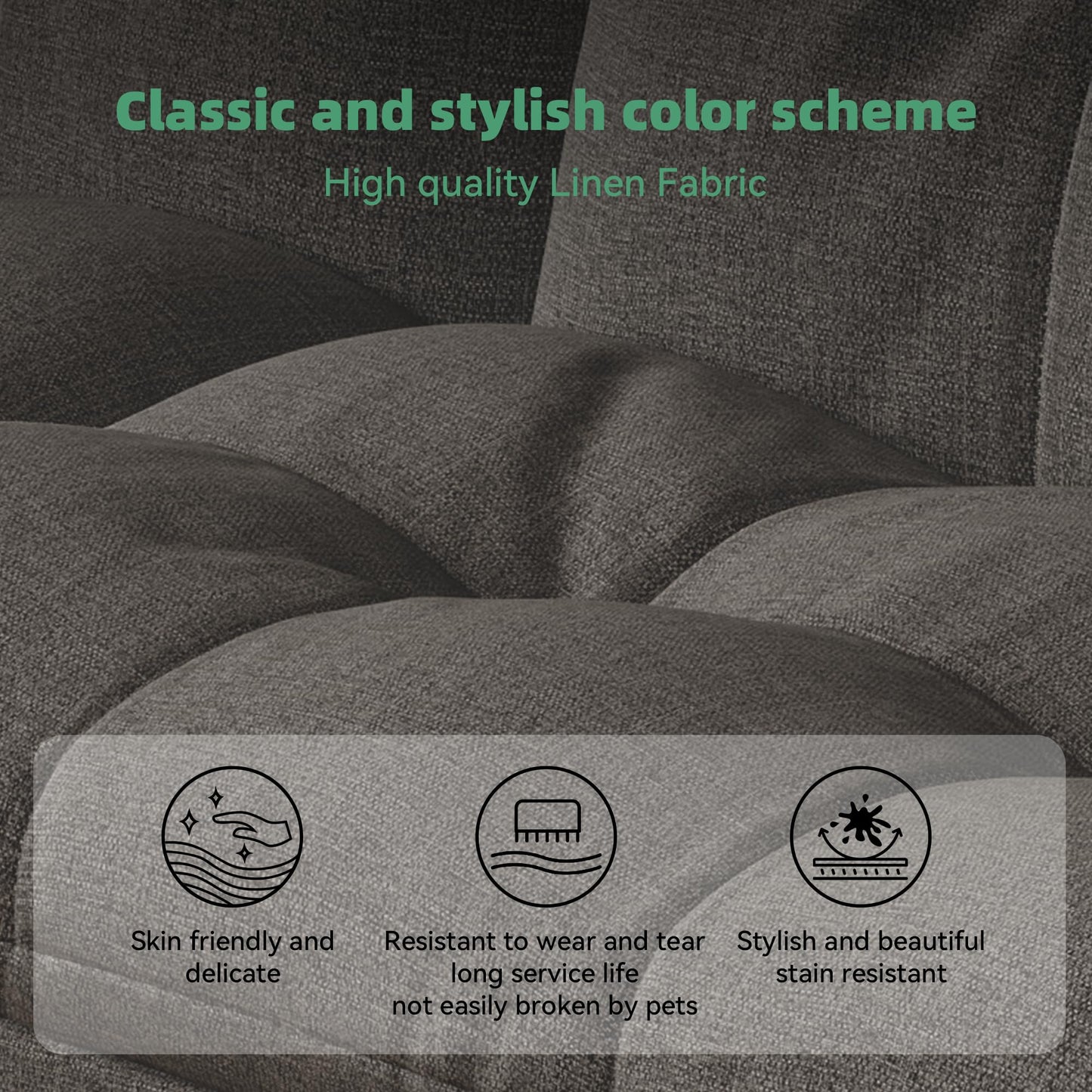 Opoiar Convertible Futon Sofa Bed,71" Memory Foam Futon Couch,Detachable Cushion,Adjustable Backrest & Armrest,Linen Modern Loveseat Sleeper Recliner for Living Room,Office,Apartment,Retro Grey
