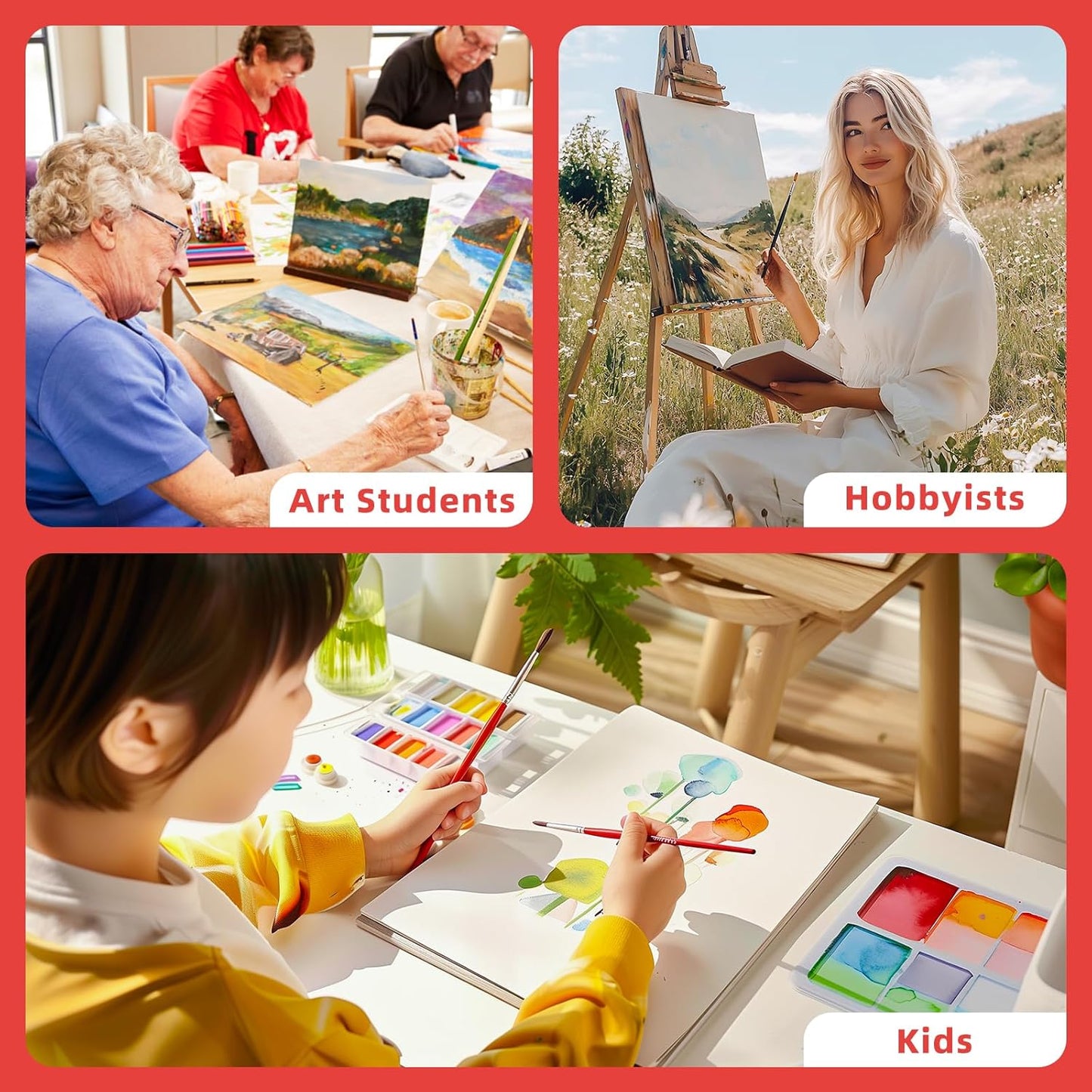 Simetufy 4 Pack 5x7 Inch Canvas Boards for Painting, Blank Canvases Panels, Gesso Primed Acid-Free 100% Cotton for Acrylics Oil Watercolor Tempera Paint
