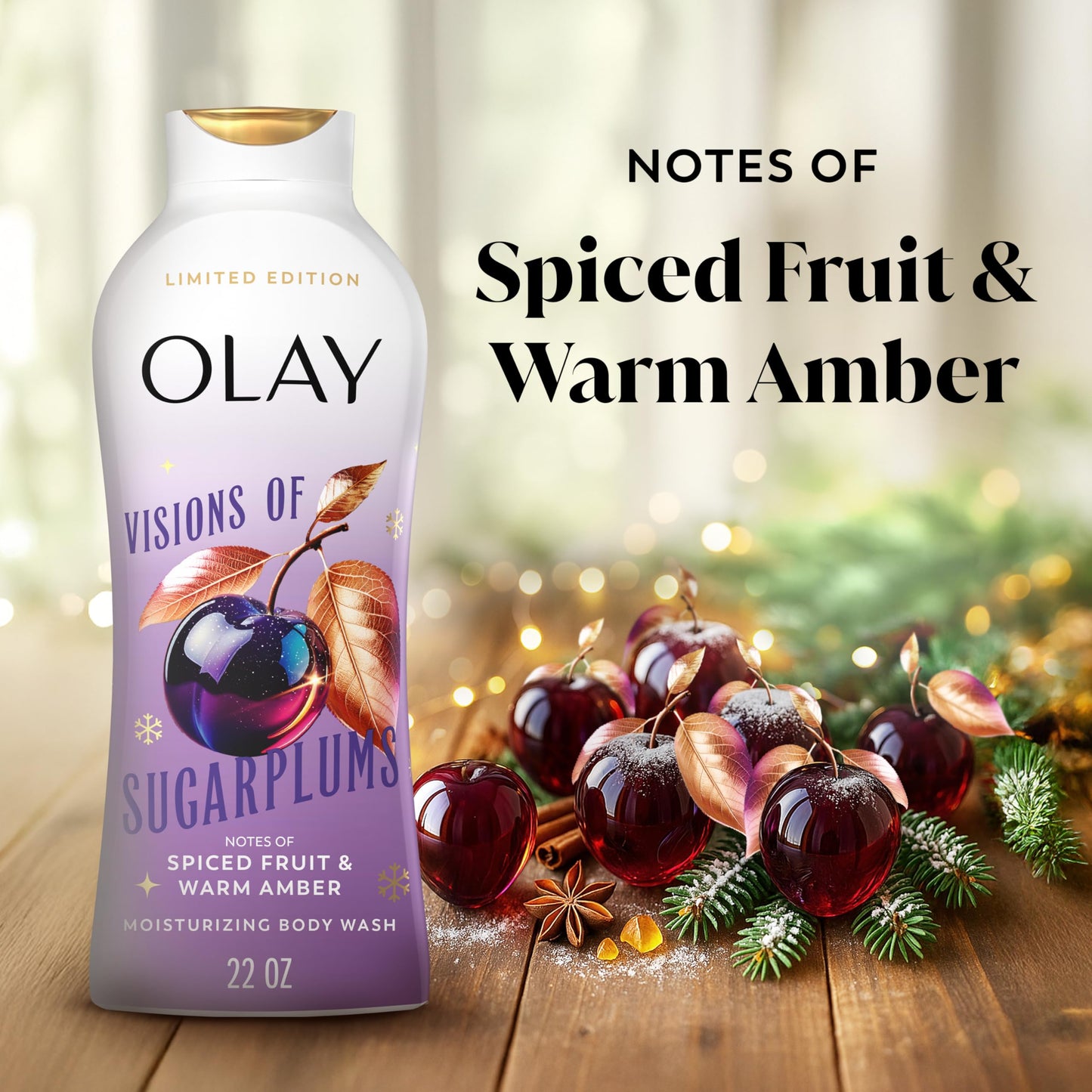 Olay Body Wash for Women, Hydrating & Moisturizing, Holiday Edition, With Plant Based Cleansers, B3 Complex, For All Skin Types,