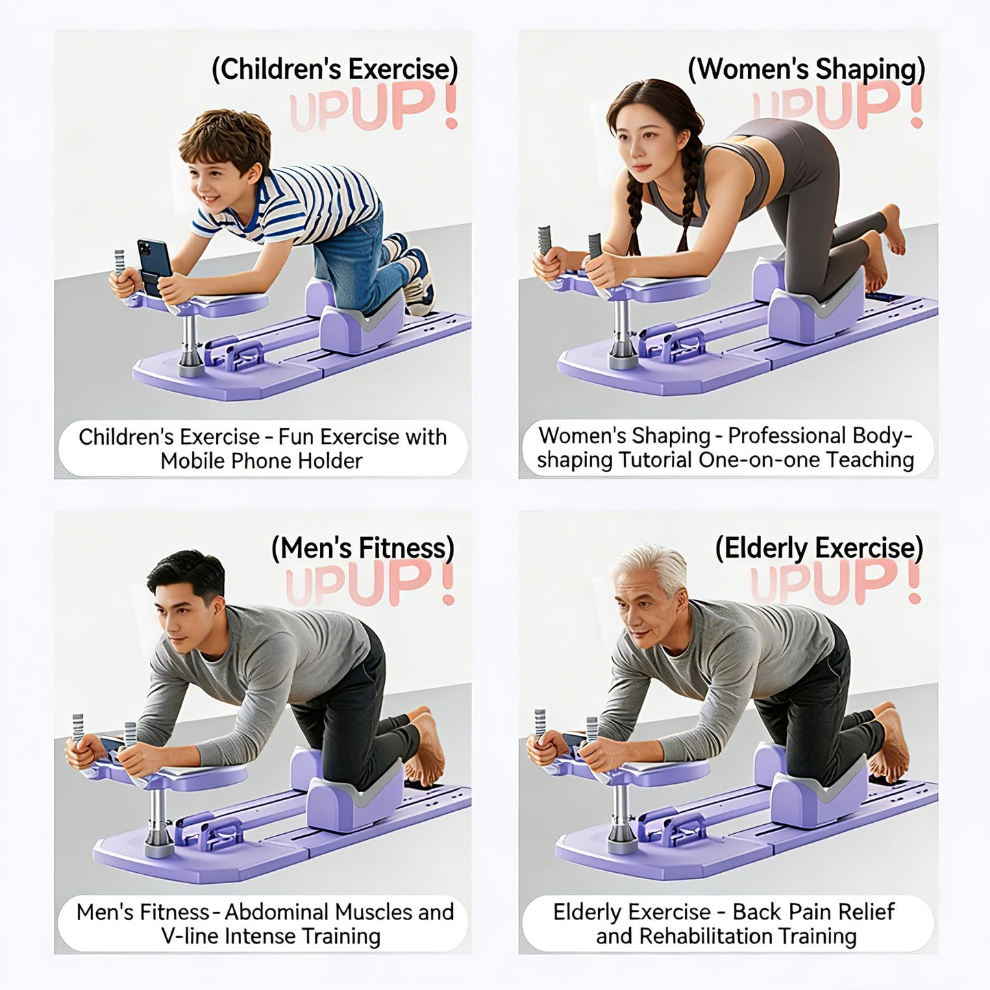 Spine Twist and Stretch Trainer, Crawling Training Machine Lower-Back Pain Relief & core Training Machine Waist and ab Twist Trainer，Multifunctional Abdominal Plate Portable Pilates Reformer