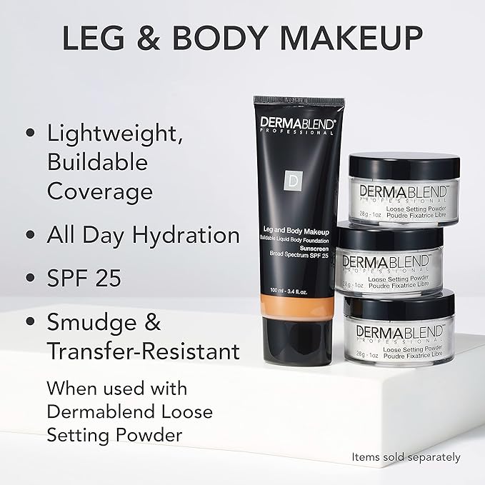 Dermablend Leg and Body Makeup Foundation with SPF 25, 20N Light Natural, 3.4 Fl. Oz.