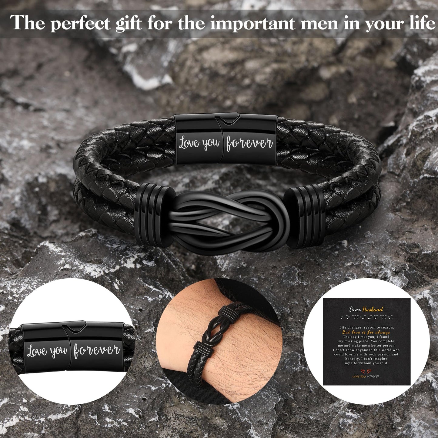 21st Birthday Gifts for Him, Birthday Gifts for Boyfriend Leather Bracelets for Men 21 Year Old Son Grandson Nephew Cousin Bracelet Brother Birthday Gift