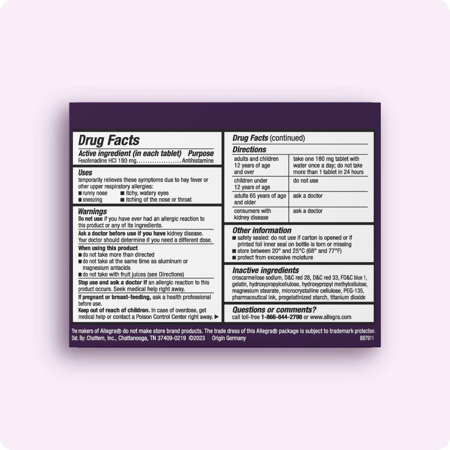 Allegra Adult 24-Hour Allergy Relief Gelcaps, Non-Drowsy Indoor and Outdoor Allergy Medicine, 180 mg Fexofenadine HCI Antihistamine Pill, 60-Count