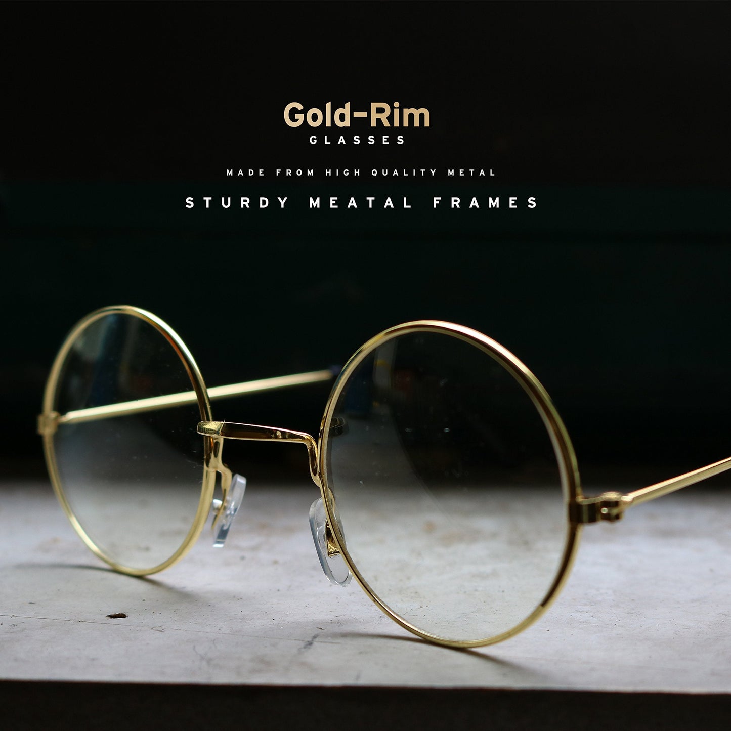 Big Mo's Toys Gold Rimmed Round Costume Glasses - 1 Pair