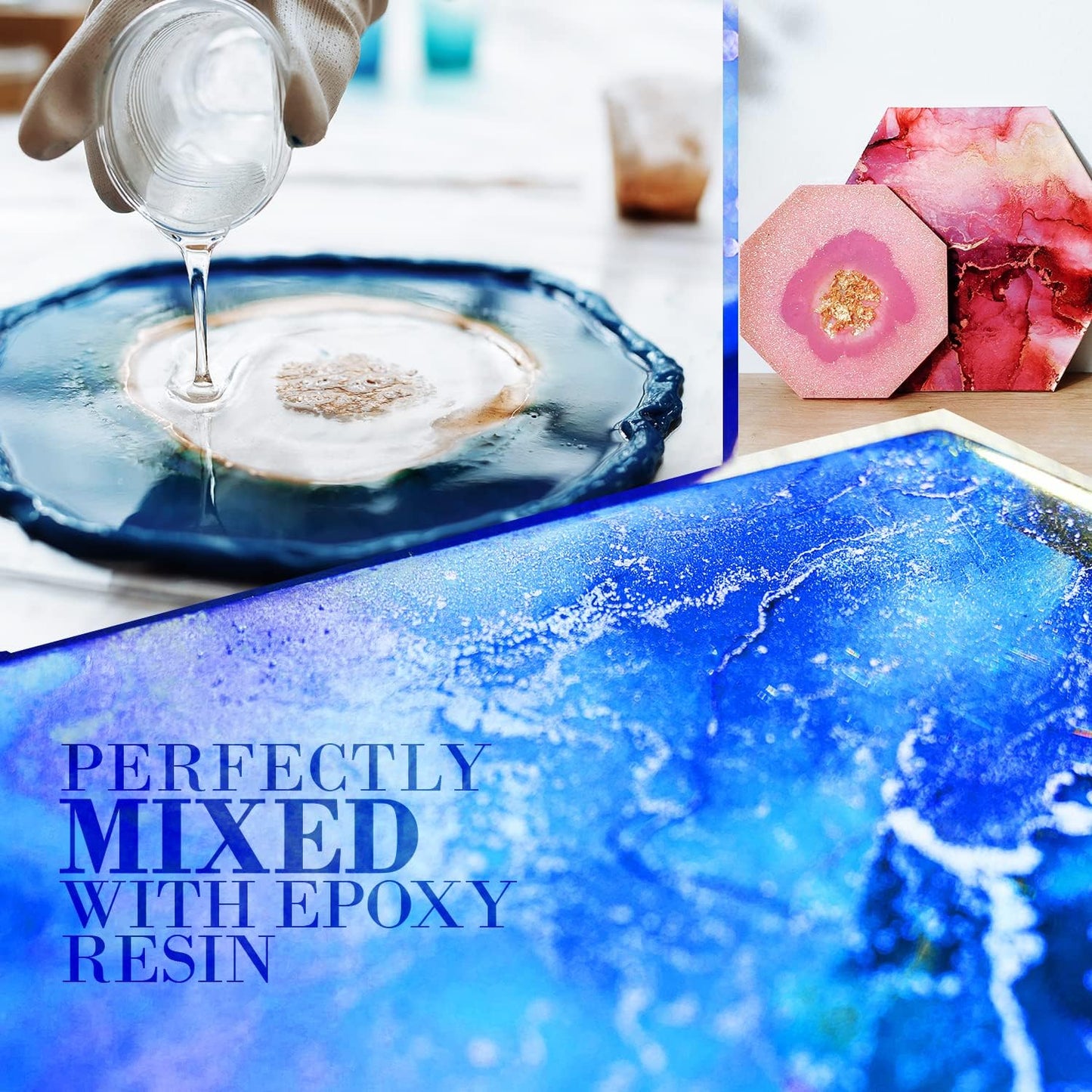 Admiral Blue Mica Powder for Epoxy Resin 56g / 2oz. Jar - Techarooz 2 Tone Resin Dye Color Pigment Powder for Lip Gloss, Nails, Colorant for Slime Bath Bombs Soap Making & Polymer Clay
