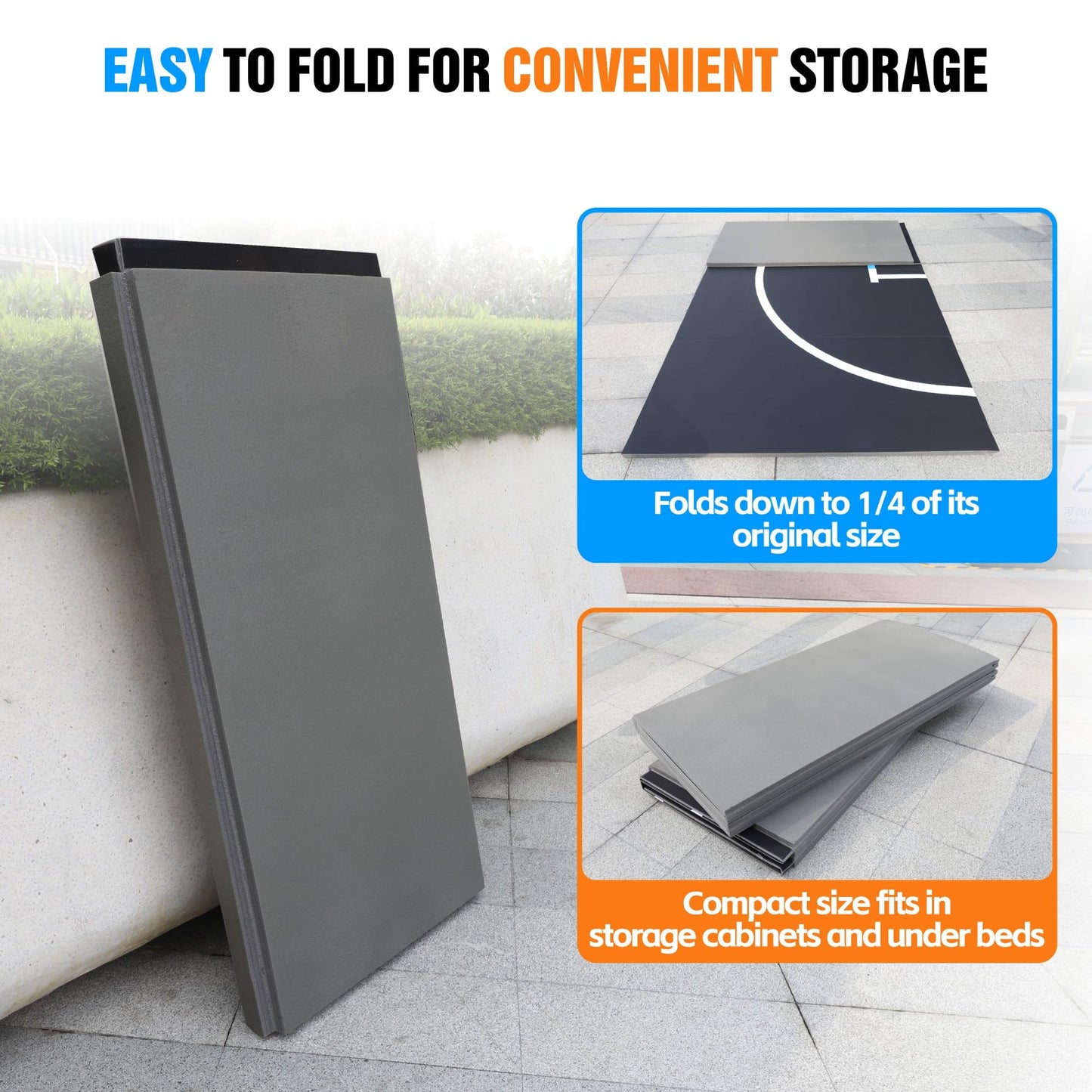 Wrestling Mat for Home Gym, BJJ Jiu Jitsu Wrestling Mats with Thick Foam Padding, Roll Out Martial Arts Training Mat for MMA, Judo, Grappling & Boxing Practice, 10' x 10' / 10' x 6.5' (10ft * 6.5ft * 1.2in)
