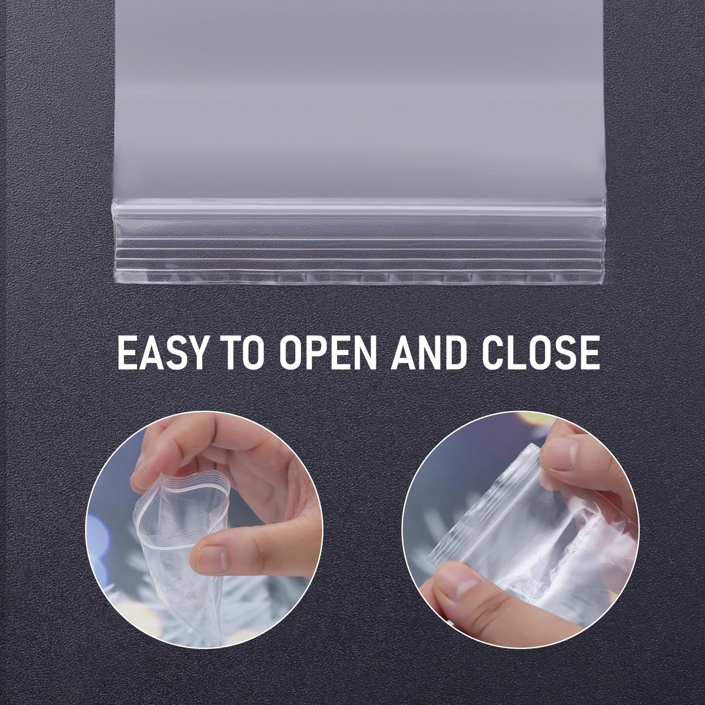 300 PCS Small Plastic Bags, 2.2 x 3 Inch Small Bags, Transparent Jewelry Bag Reclosable, Clear Mini Baggies, Resealable Poly Bag for Pill, Beads, Screws, Packaging