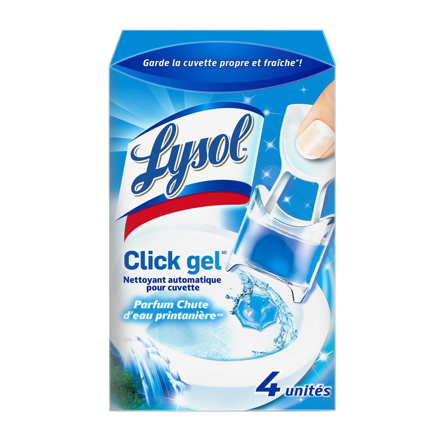Lysol Click Gel Automatic Toilet Bowl Cleaner, Gel Toilet Bowl Cleaner, for Cleaning and Refreshing, Ocean Fresh, 6 Applicators per Pack
