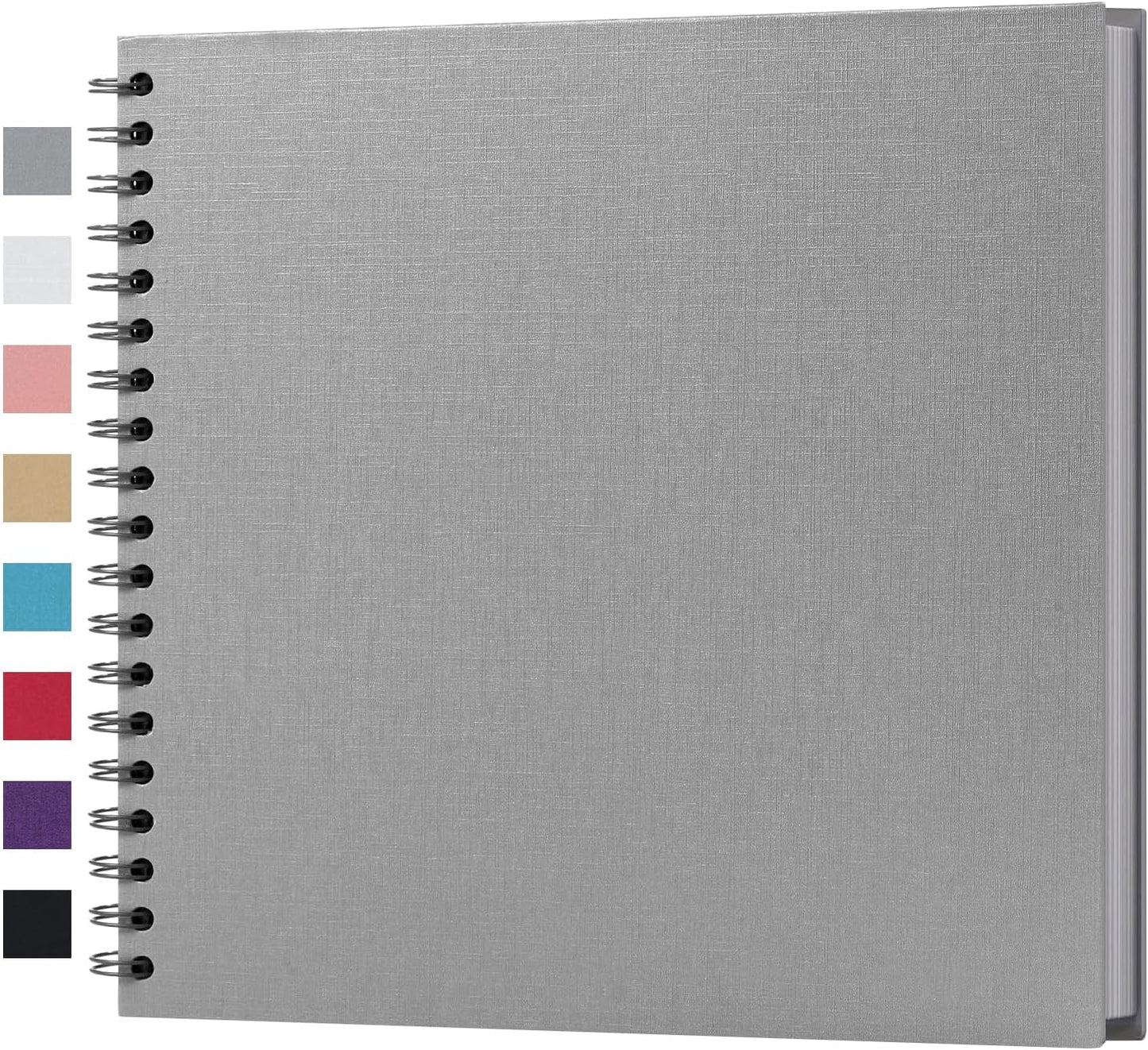 potricher 10 x 10 Inch DIY Scrapbook Album 40 Pages Hardcover Kraft Paper Scrap Book Photo Albums Memory Book for Wedding and Anniversary Family (Gray, 10 Inch)