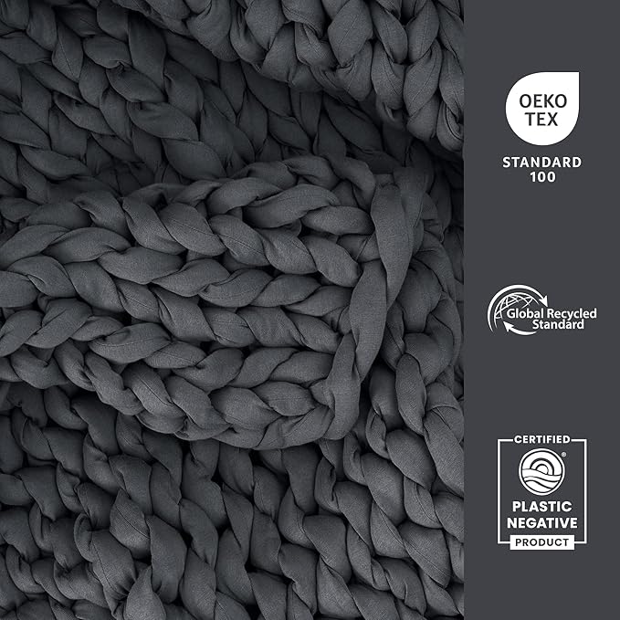 Bearaby Heavy Weight Weighted Ocean Polyfill Hugger Blanket (Asteroid Grey, 20 lbs.)