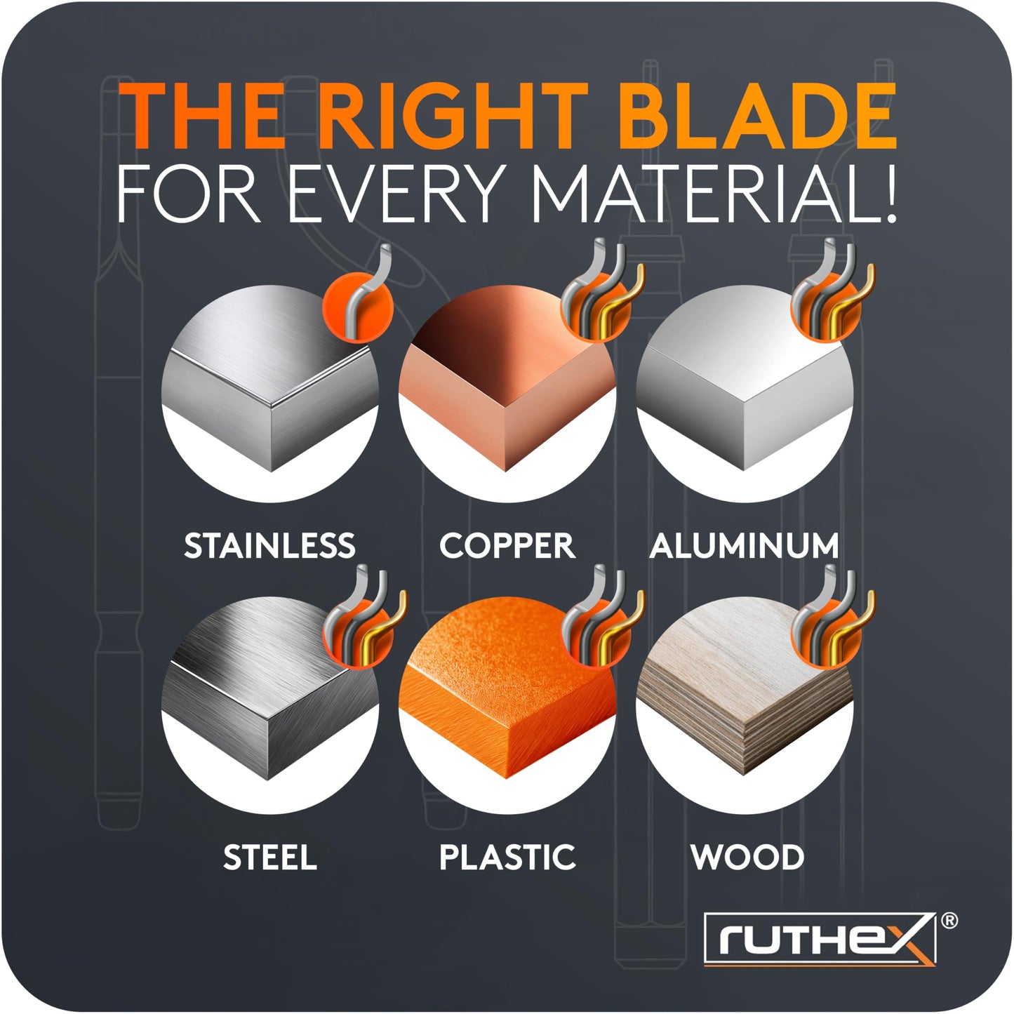 ruthex Deburring Tool (11 Blades) in Metal Box – Manual Debur Tool with Storage in Handle – Ideal Deburring Tool for Metal, Resin, Steel, PVC, 3D Printing – 360° Rotating Blade