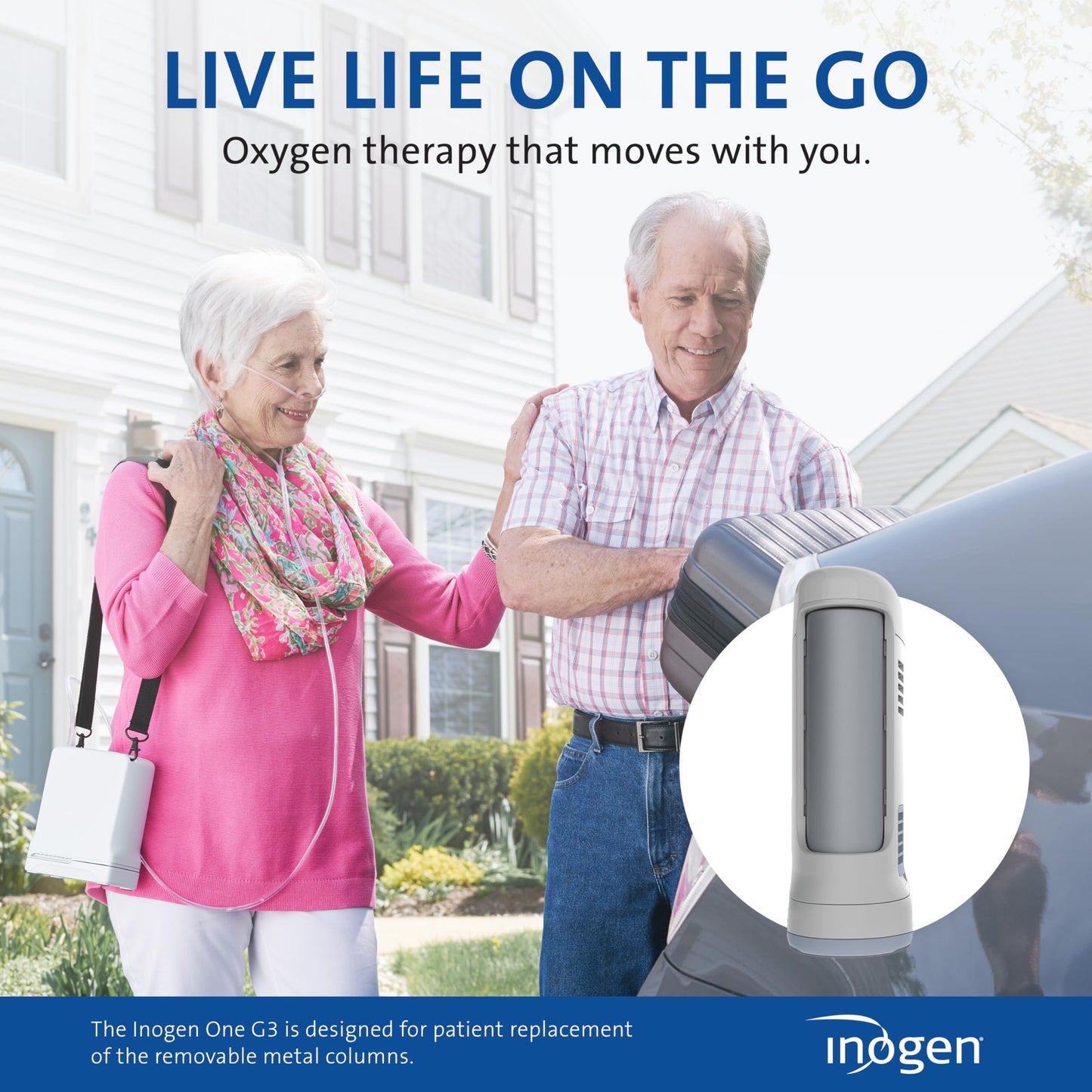 Inogen One G3 Replacement Column Pair - Oxygen Accessories - Two Removable Metal Columns - 1.63 lbs., 17.8 x 3.66 x 3.62 in.