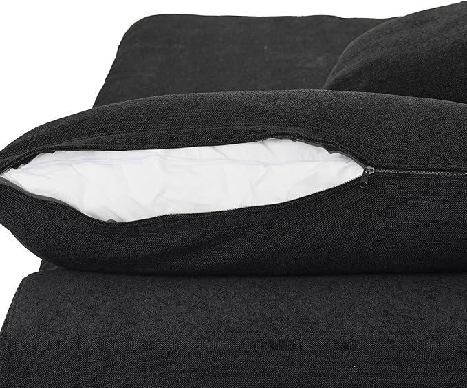 160.6" Cloud Modular Sectional Sofa with Thick Cushion, Wide 4-Seater Minimalist Couch,Convertible Couch Deep Seat Couches for Modern Living Room Sofa Sets for Office House,Black