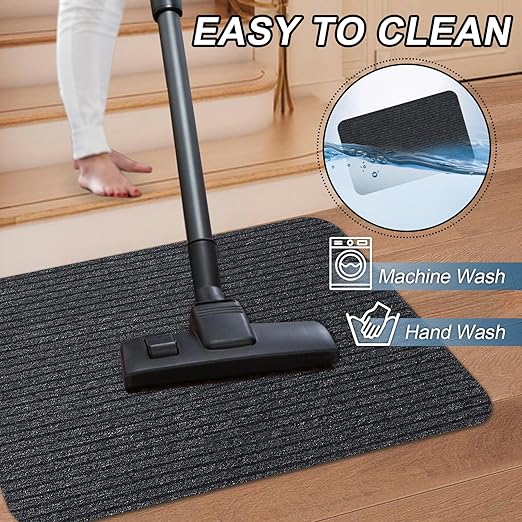 Stair Treads for Wooden Steps Carpet, Non-Slip Stair Runner Indoor Outdoor Stair Tread Mats Covers Pads, 19" x 31"Matching Landing Step Runner for Elders, Kids and Dogs (19" x 31", Grey)
