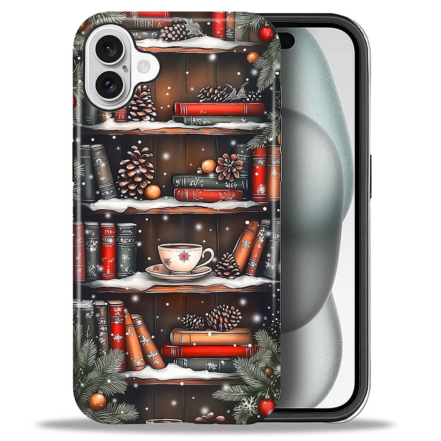 Goodsprout for iPhone 16 Plus Case,Hybrid 2-Layer Hard Shell + Silicone Protective Case -Resistant Shockproof- Christmas Tree Sn