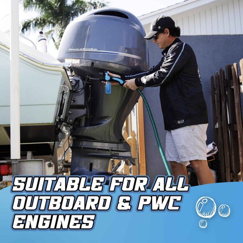 Salty Captain Marine Engine Flush Kit - Clean, Optimize & Protect Jet Ski Engine Cooling System & Exhausts, Universal Motor Flush Adapter & Outboard Boat Performance Maintenance Solution