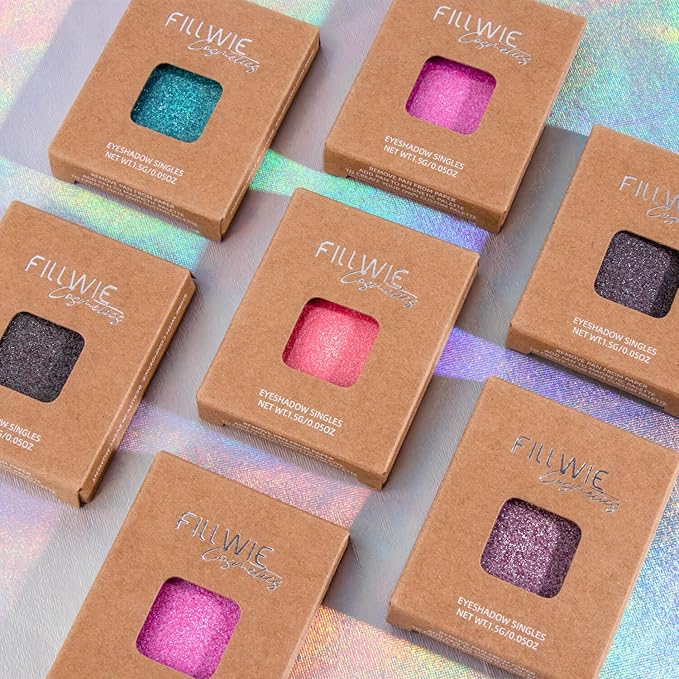 Chameleon Single Eyeshadow, Putty Texture, Glitter Multichrome, Iridescent Blue-Purple, High Pigment, Long-Lasting, Smudge-Proof, Square Single Pan, Fits Magnetic Palettes(Mystic Bloom)
