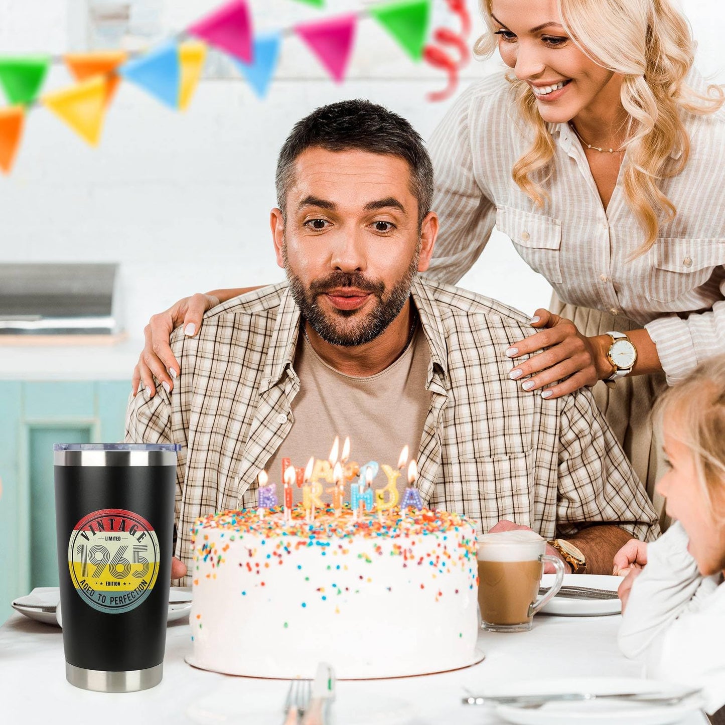 DECZHIYU 60th Birthday Gifts for Women Men - 1965 60th Birthday Decorations Gifts Ideas for Her Him - 60 Year Old Birthday Gift for Men Women Turning 60 Gift Ideas - 20oz Stainless Steel Tumbler