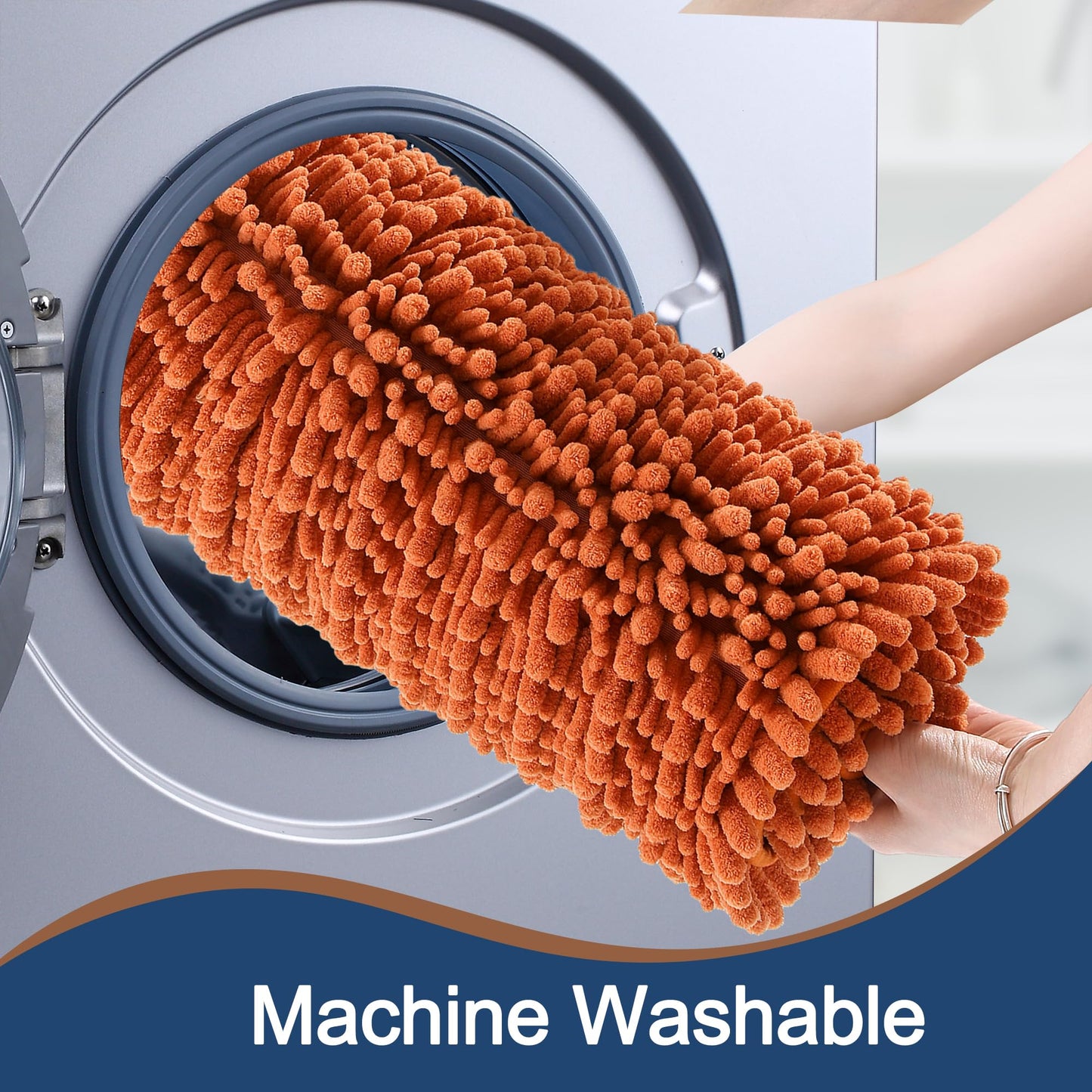 FLOLEOPA Soft Plush Microfiber Bathroom Rugs, Absorbent Bath Rugs Non Skid Machine Wash Dry Bath Mats for Tub,Shower and Bath Room Floor Mats(Burnt Orange,17x24 inches)
