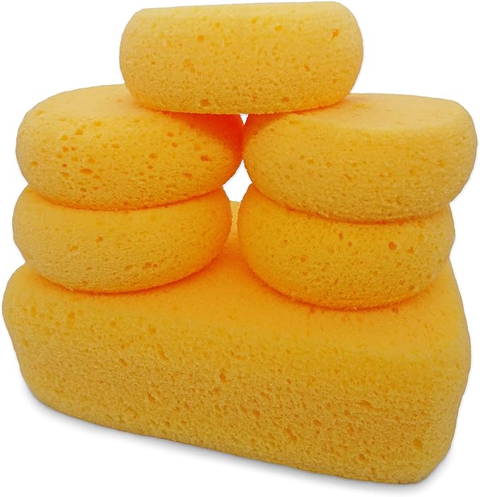 Premium Synthetic Art Crafts Sponges - 6pc Value Pack for Painting, Artists, Pottery, Face Paint, Crafts & Hobbies by Lullingworth®