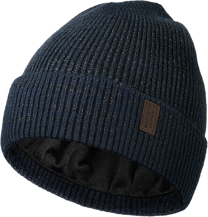 Wmcaps Winter Beanie for Men Women, Fleece Lined Beanie Soft Warm Knit Hat Ski Stocking Cuffed Cap