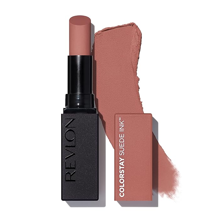Revlon Lipstick, ColorStay Suede Ink, Built-in Primer, Stocking Stuffer for Women, Waterproof, Smudge-proof, Matte Color, 002 No Rules, 0.09 oz