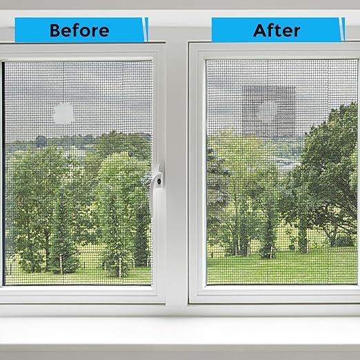 Grey Window Screen Repair Tape, 3IN X 25FT (300IN) Screen Repair Kit for Windows or Doors, Strong Adhesive Patch Kit Fiberglass Mesh Tape