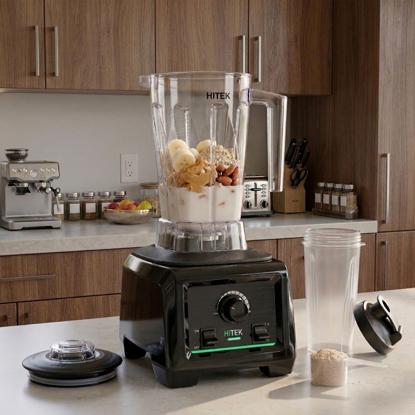 Restaurantware-Hi Tek 3 HP Commercial Blender, 1 Variable Speed Heavy-Duty Blender - 64-Ounce Tritan Jar, Toggle Control, White Plastic, Industrial, 3 HP Motor