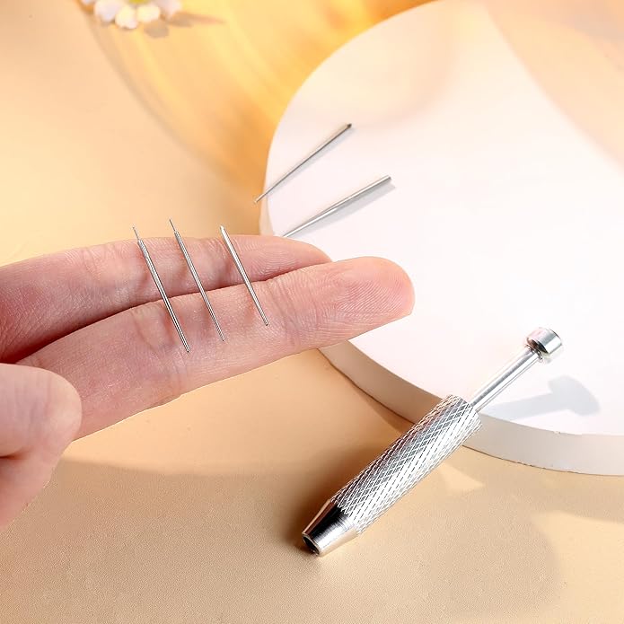 Piercing Taper Ball Grabber Tool for Changing Jewelry - 14G 16G 18G 20G Stainless Steel Flat Back Earrings Applicator Tool Threadless Insertion Pin Thread Body Piercing Kit for Ear Nose Lip