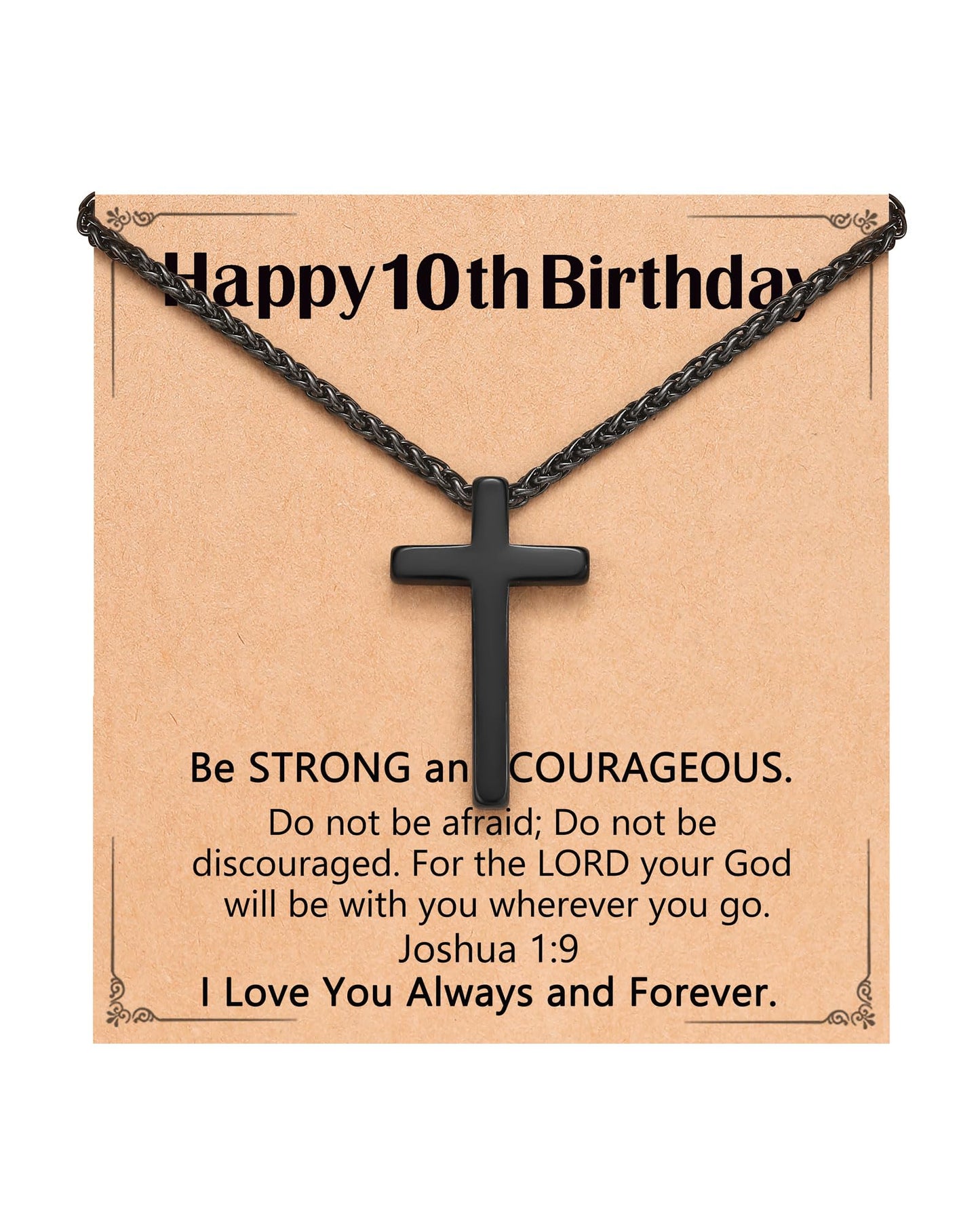 ORISPRE 10 Year Old Boy Birthday Gifts Double Digits, 10th Birthday Decorations Cross Necklace Coolest Gifts for 10 Year Old Boys Ideas