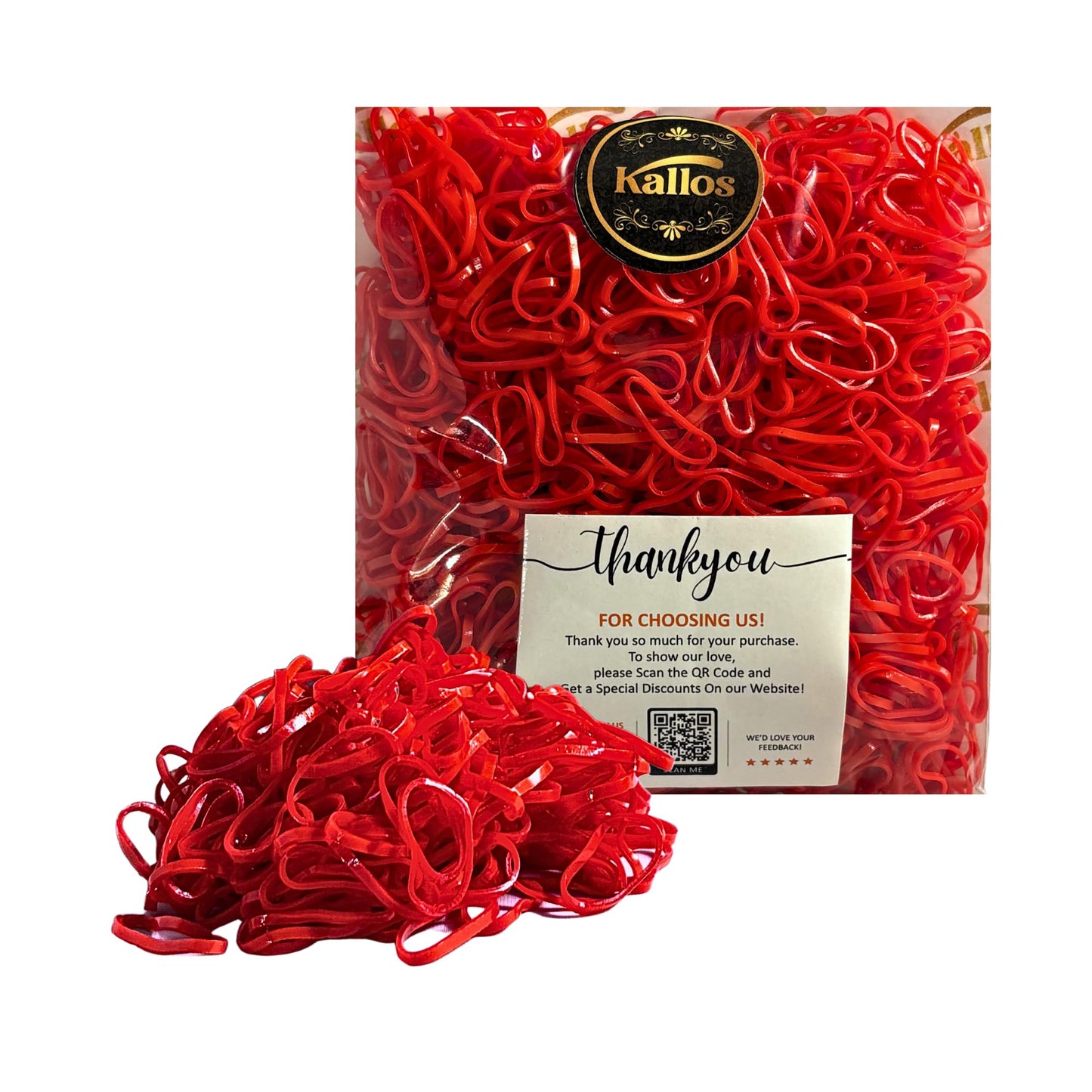 500 Pack Red Rubber Bands for Hair - Durable, No-Damage Elastic Hair Ties for Babies, Toddlers, Kids & Adults | Non-Slip, Multi-
