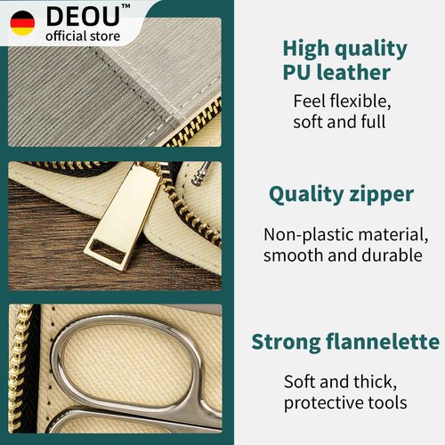 DEOU Manicure Sets Nail Clippers Stainless Steel Manicure and Pedicure kit Girls Professional Nail Files and Men's Grooming Scissors Tools for Home Personal Care or Gifts (Gray)