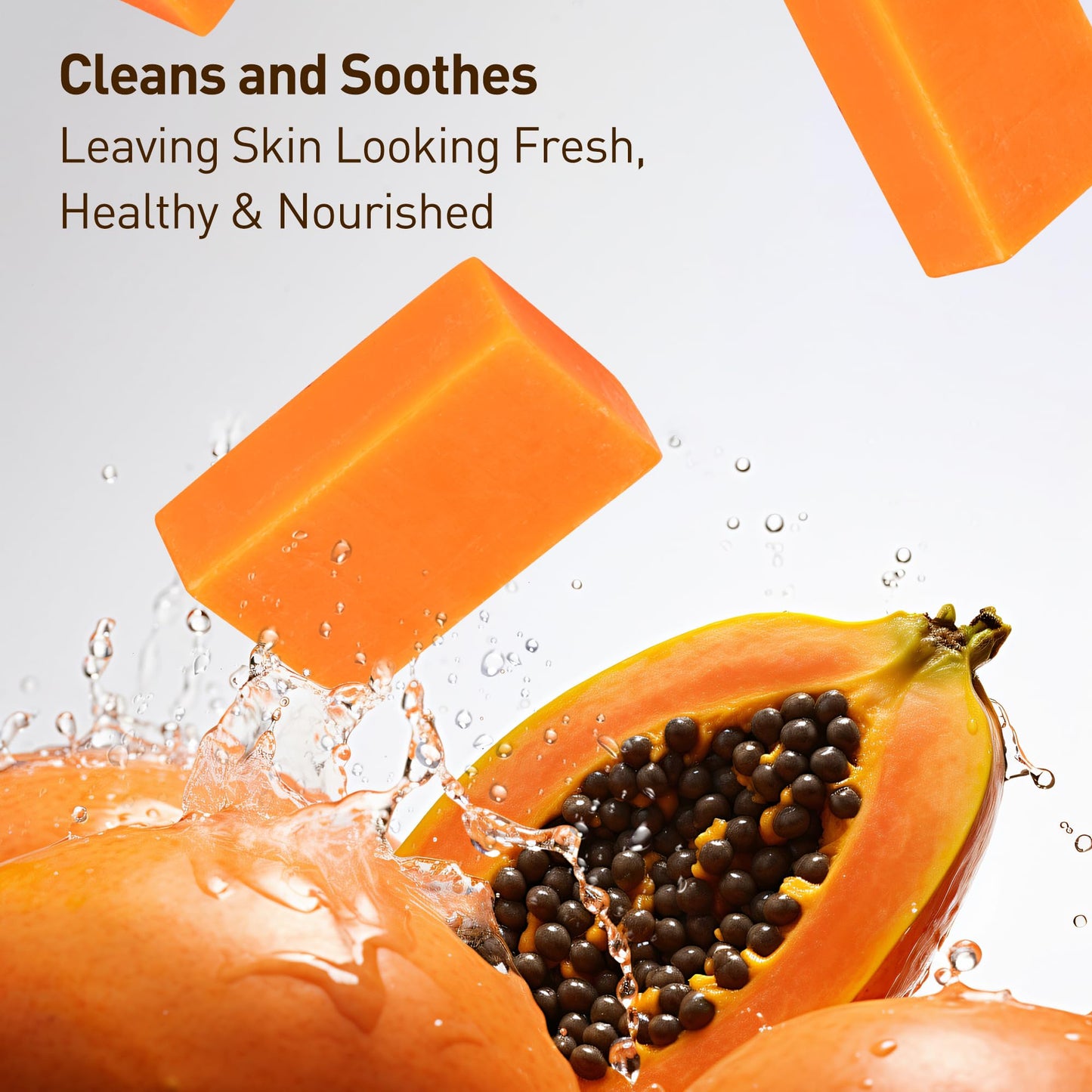 PALFICAB Natural Papaya & Lemon Soap, Exfoliating Bar Soap for Men & Women, Smooth & Moisturizing Lather with Coconut Oil & Shea