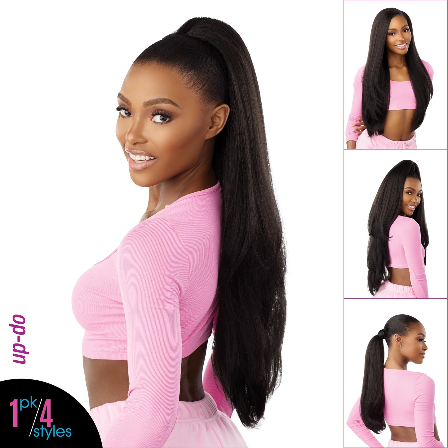 Sensationnel Instant Updown Halfwig Pony - Iud 21 4 Style in 1 Half Wig And Pony Drawstring (1B OFFBLACK)