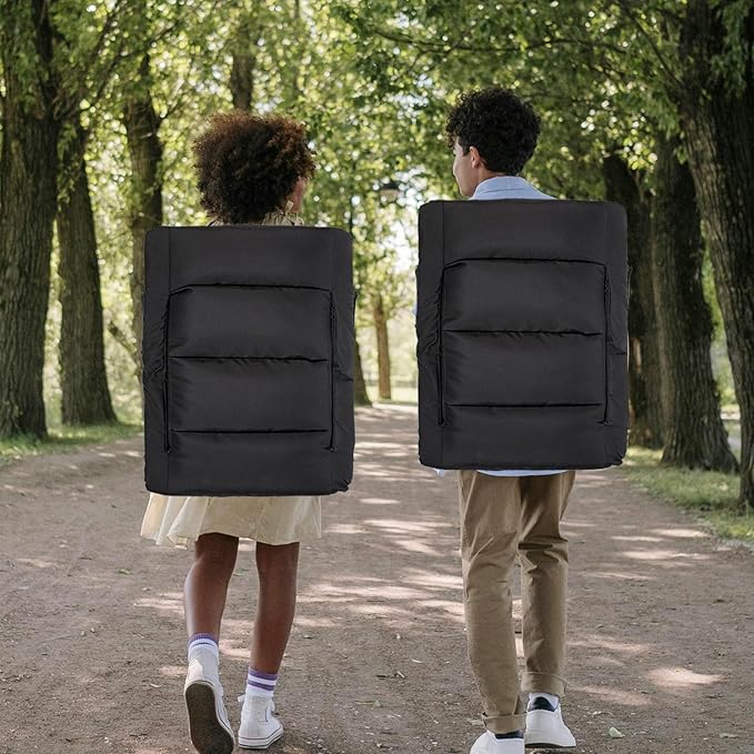 Stadium Seats with Back Support,Wide Stadium Chairs with Back and Cushion, Sofa Style Stadium Seats, 6 Reclining Positions, Extra Thick Bleacher Seat for Sports Events (Black-1 Pack, Wide|22.5")