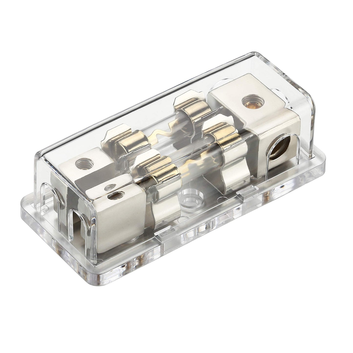 Freajoin 4/8 Gauge Awg Agu Fuse Holder Fused Distribution Block 4 Gauge In To 2 X 8 Gauge Out With 2Pcs 100A Gold-Plated Fuses
