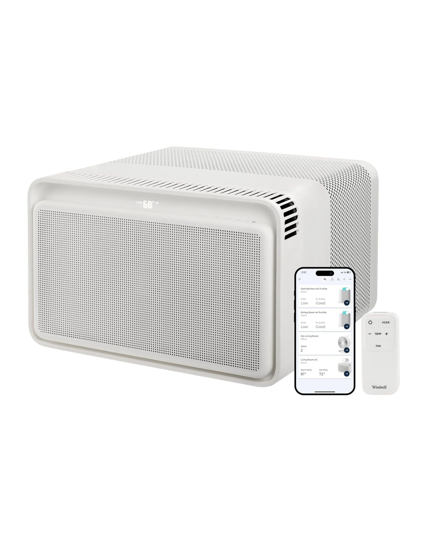 Windmill 8,000 Btu Inverter Window Air Conditioner - Ultra-Quiet & Smart, Cools Up To 350 Sq. Ft. - Easy Install, App/Wi-Fi, Voi