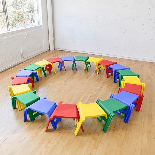 ECR4Kids Linking Stool Set, Flexible Seating, Assorted, 4-Piece