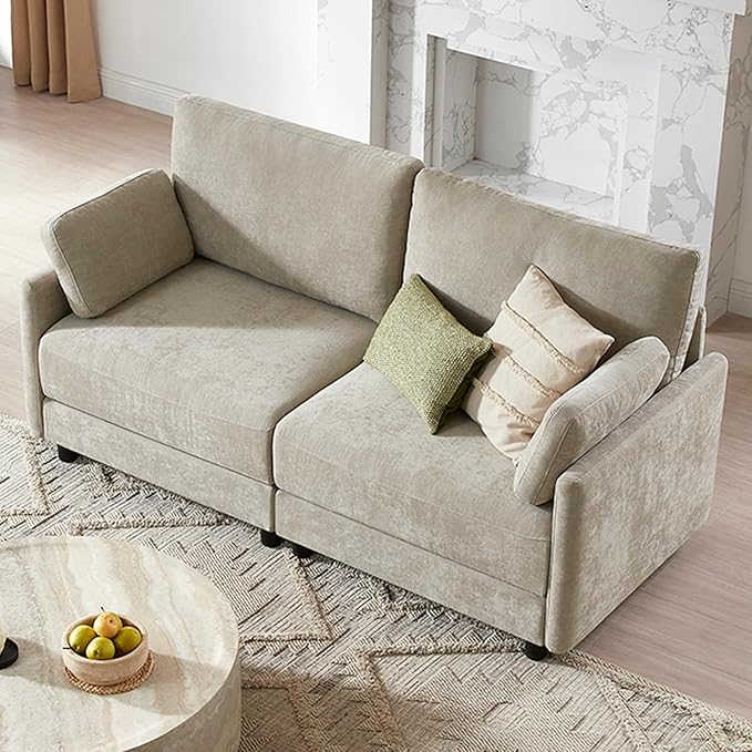 CHITA Modular Sectional Loveseat Sofa, Modern Cloud Couch for Living Room and Apartment, 2 Seat Extra Comfty Sofa, Removable Cover, Easy Assembly for Small Spaces, 73.6 Inch Width, Classic Taupe