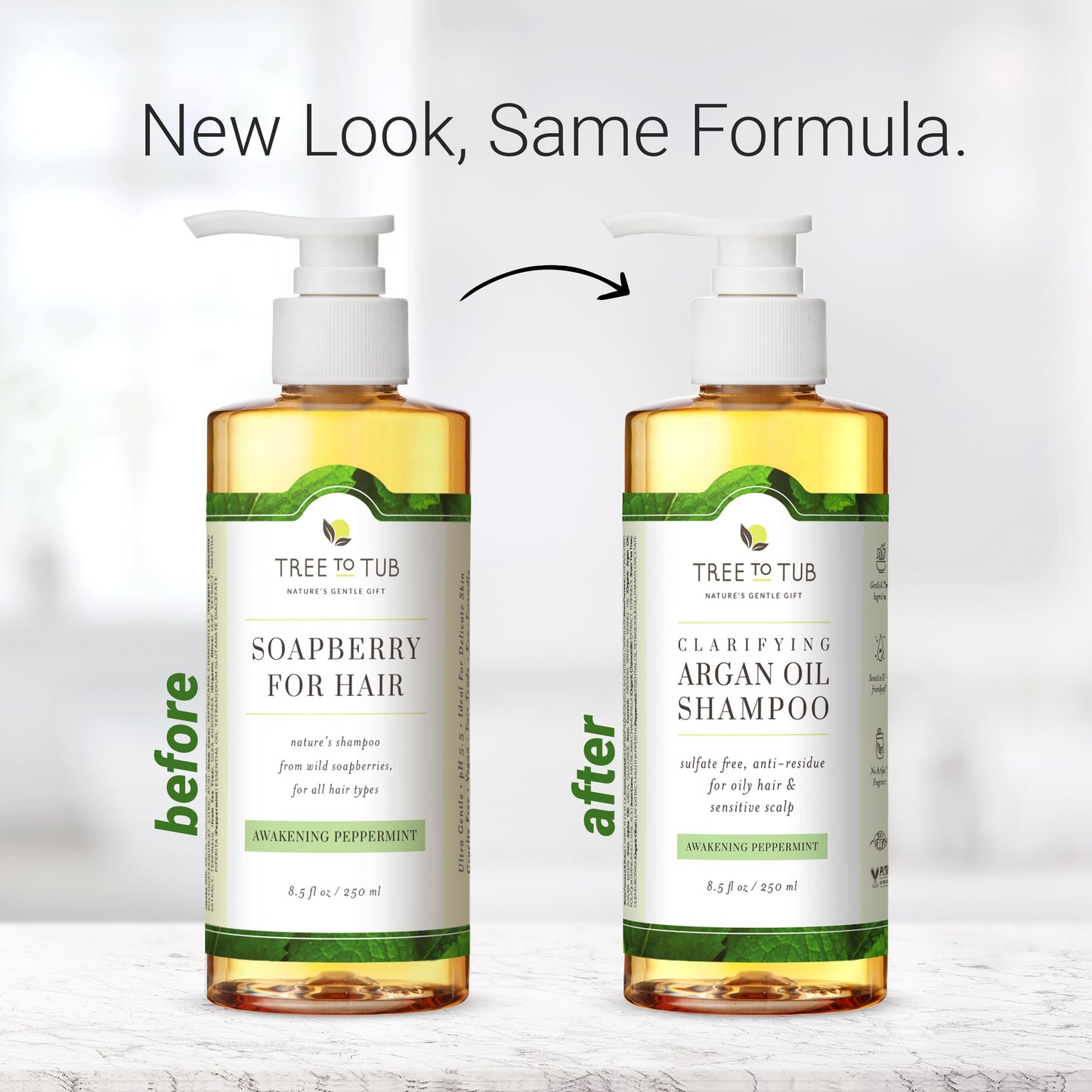 Tree to Tub Peppermint Shampoo for Oily Hair & Sensitive Scalp - Gentle Clarifying Shampoo for Build Up, Sulfate Free Anti Resid
