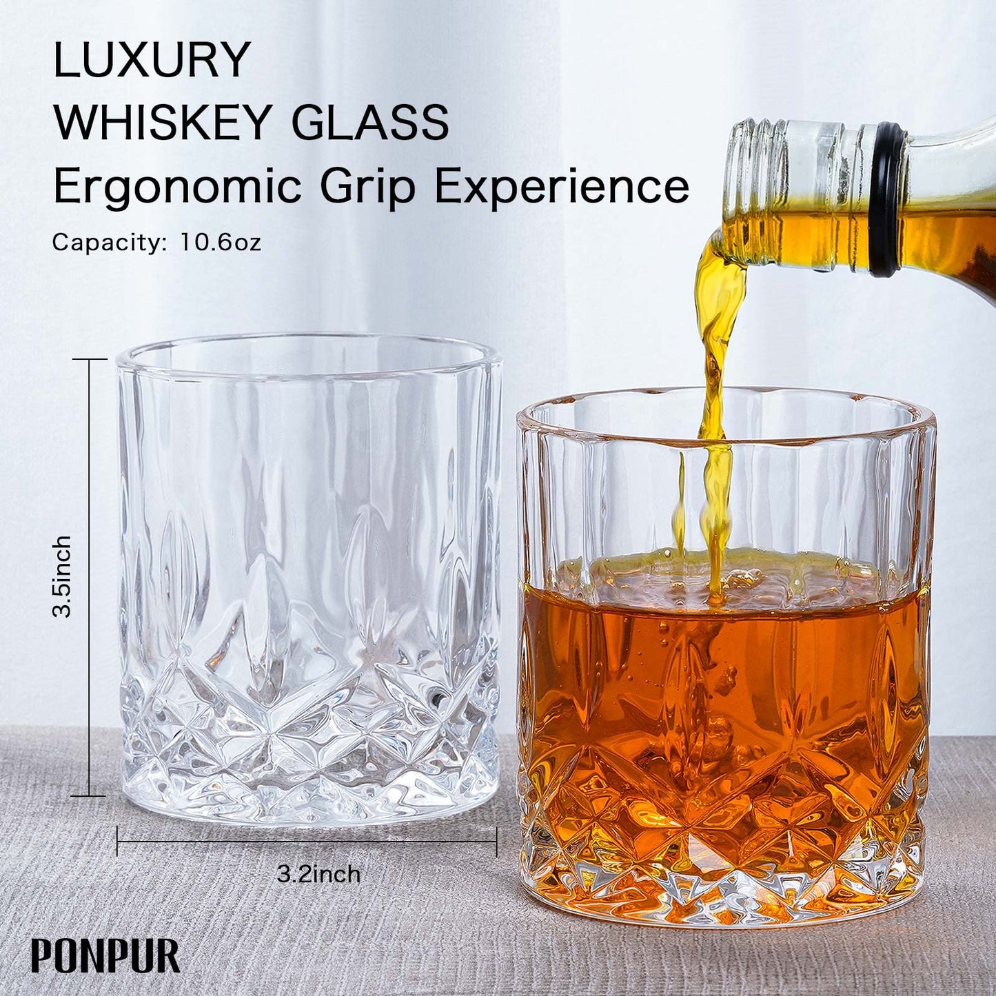 PONPUR Gifts for Brother, Whiskey Decanter Set with 2 Whisky Glasses, Unique Cool Stocking Stuffers Birthday Gift for Brothers from Sister, Best Christmas Presents for Men